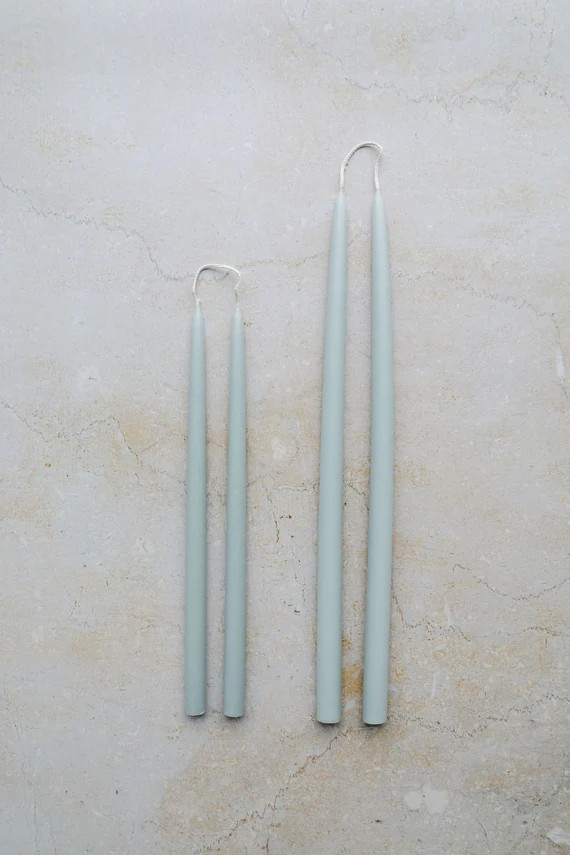Handmade Coloured Taper Candles  SKY BLUE  Set of 8 Hand - Etsy Canada | Etsy (CAD)