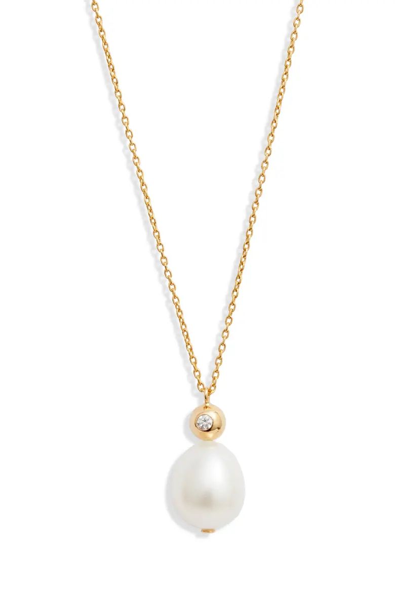 Poppy Finch Cultured Pearl & Diamond Dome Pendant Necklace | Nordstrom | Nordstrom