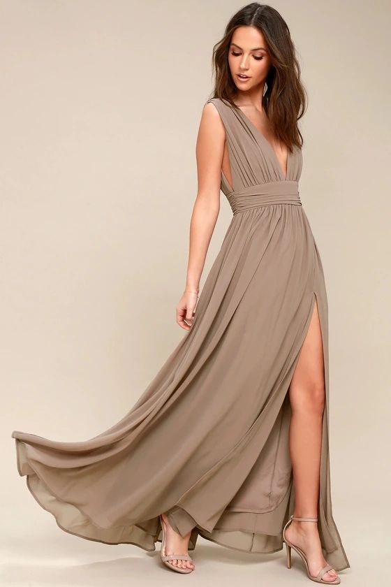 Heavenly Hues Taupe Maxi Dress | Lulus (US)