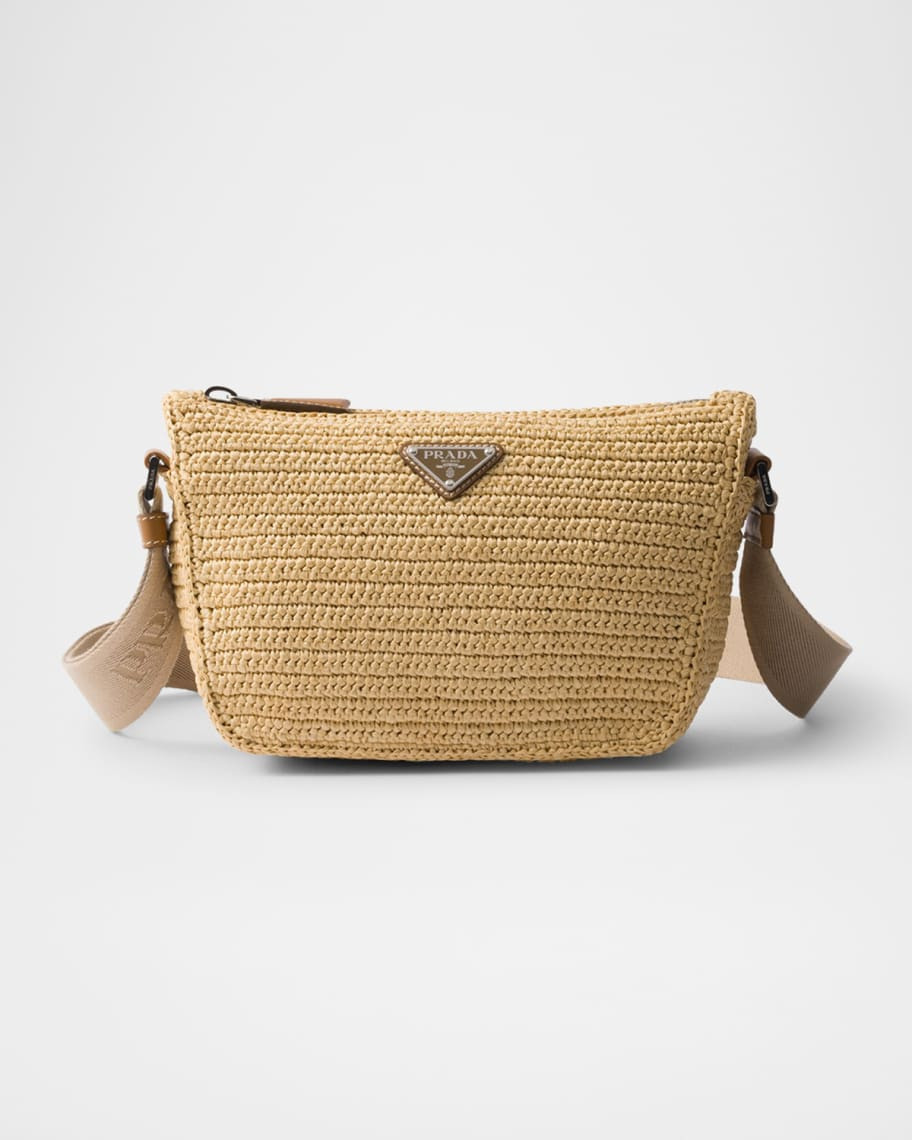 Prada Leather Crochet Shoulder Bag | Neiman Marcus