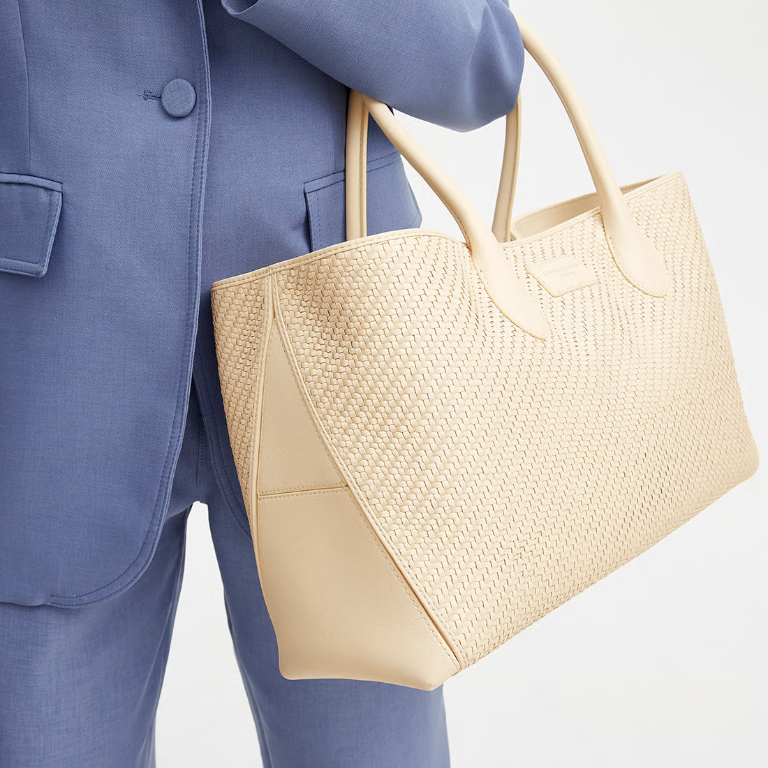 London Tote
        Ivory Woven Leather | Aspinal of London