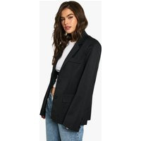 Womens Tailored Oversized Slouchy Blazer - Black - 12 | boohoo (US & Canada)