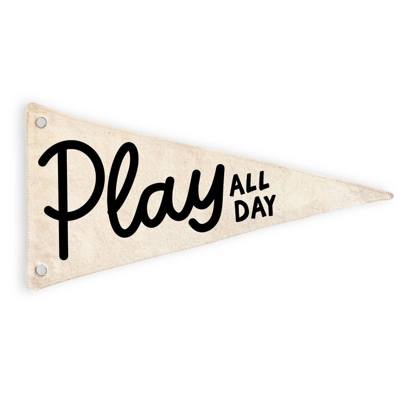 Play All Day Canvas Pennant Flag | Wall Hanging | Minimalist Kids Room Decor | Playroom Decor Ban... | Etsy (Global)
