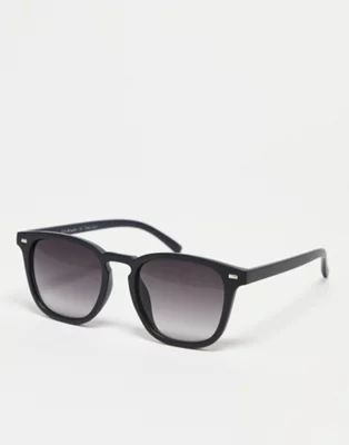 AJ Morgan census taker square sunglasses in black | ASOS (Global)