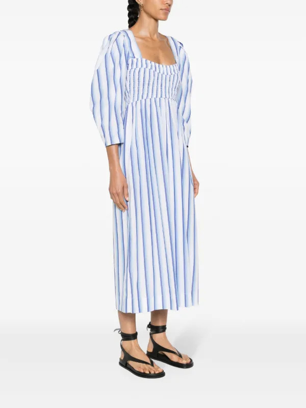 striped poplin midi dress | Farfetch Global