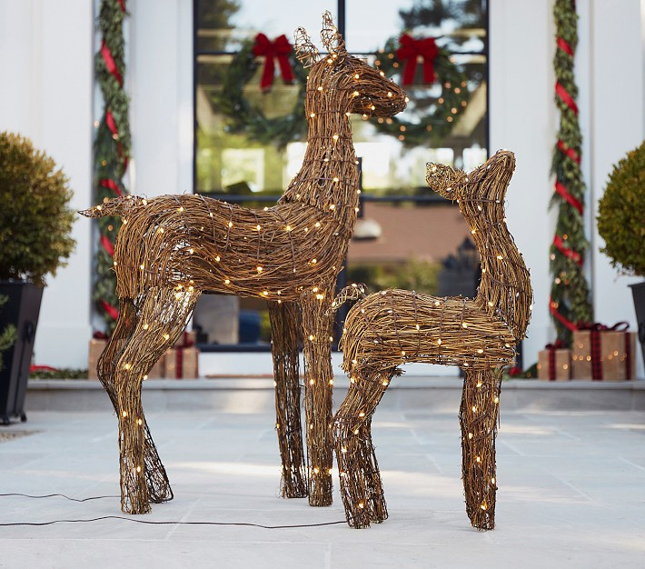 Twinkle Lights Rattan Deer | Pottery Barn Kids