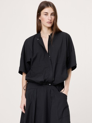 Stretch-Cotton Puff-Sleeve Top | Banana Republic (US)