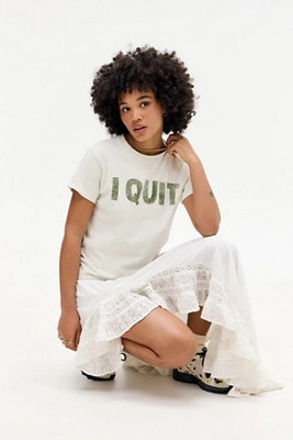 UO I Quit Relaxed T-Shirt | Urban Outfitters UK