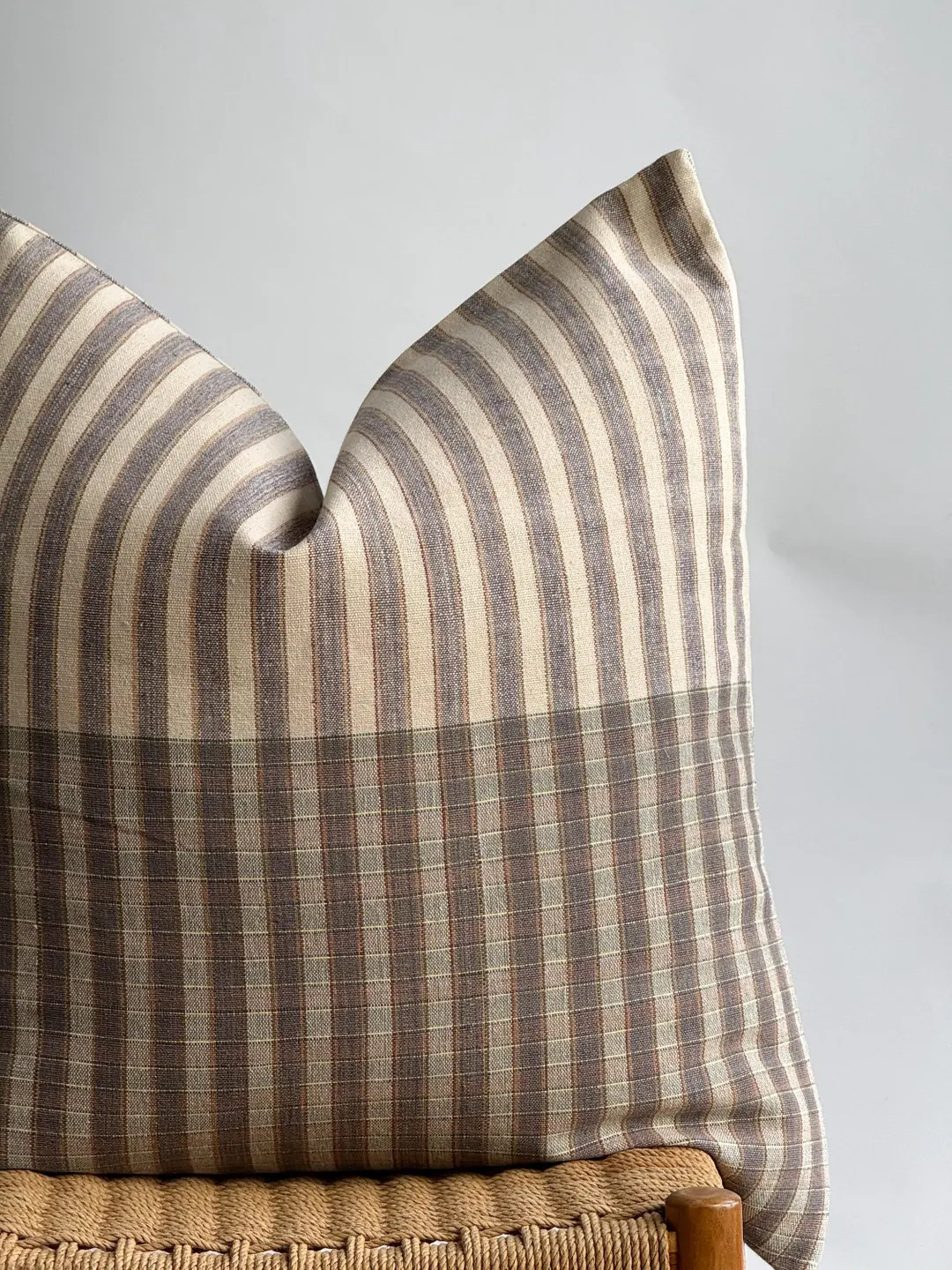 Handwoven Karen Ethnic Pillow Cover double sided Plaid & Striped Boho Decor (26x26") | Etsy (US)