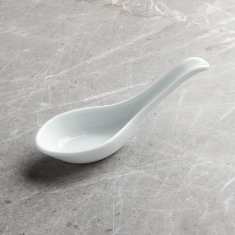 Porcelain Asian Soup Spoon + Reviews | Crate & Barrel | Crate & Barrel