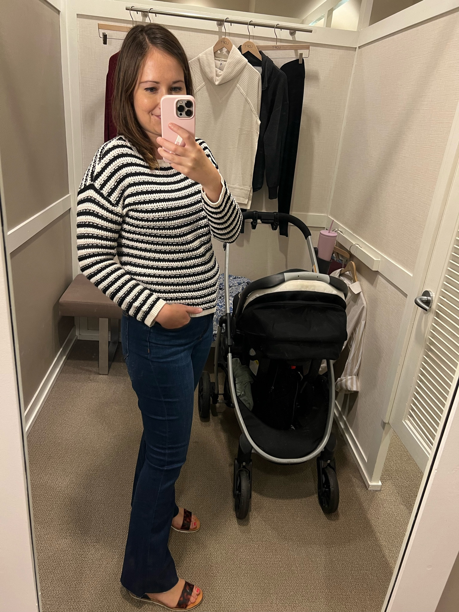 Crochet sweater can be dressed up or down. 50% off plus use loft cash!

Sizing- sweater: small petite
Pants- 6petite 

#LTKstyletip #LTKsalealert #LTKworkwear