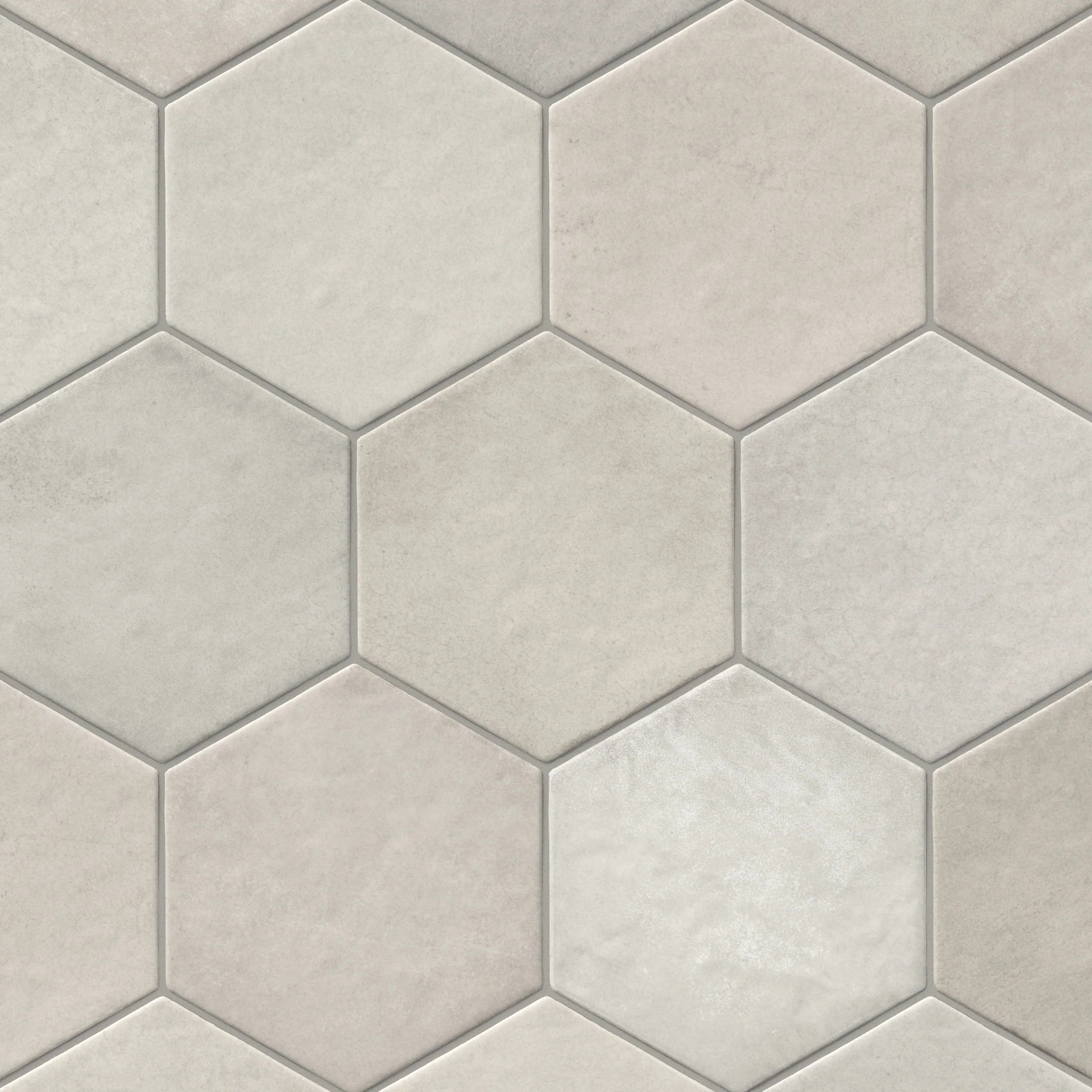 Juliet 7x8 Hexagon Matte Porcelain Tile in Pearl | Edward Martin