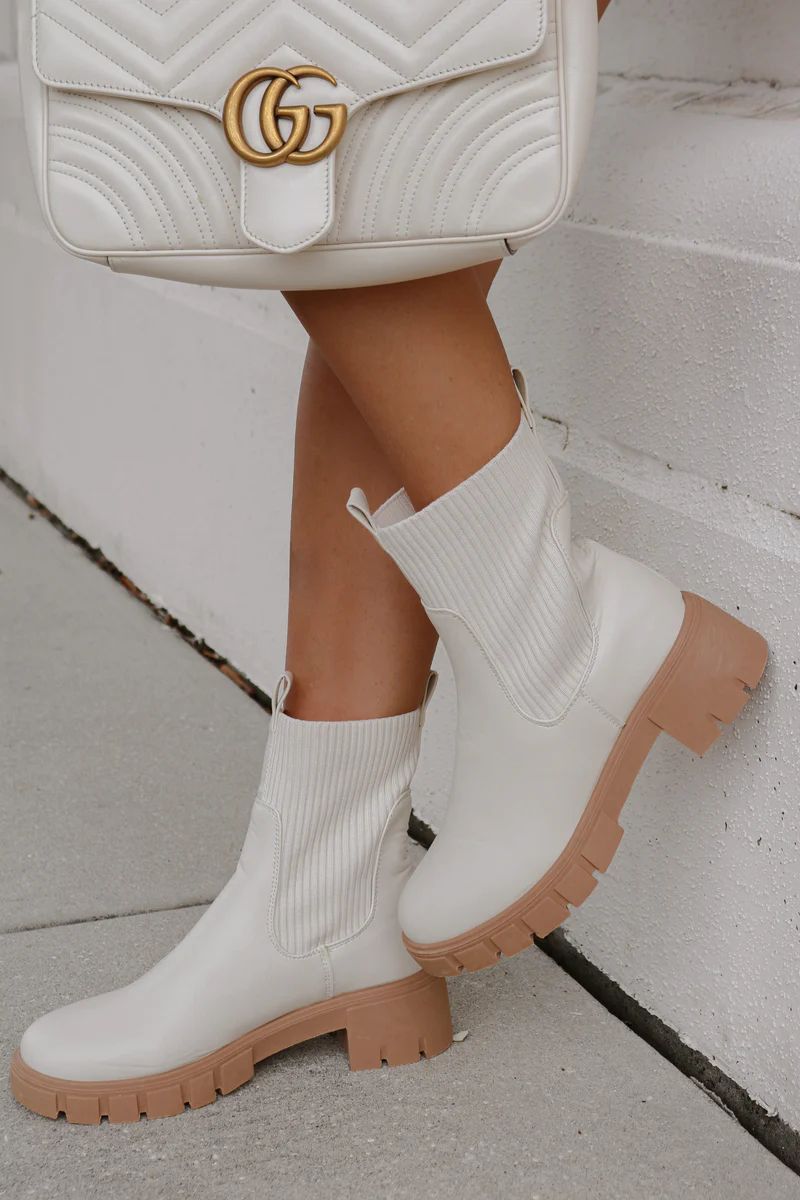 Beat You There Boot in Ivory | lauren nicole