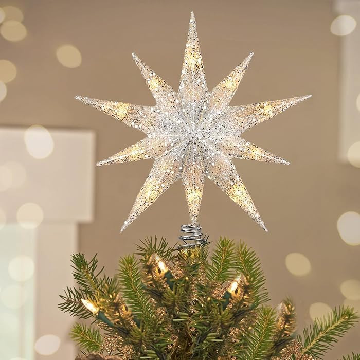 Luxspire Christmas Tree Topper, Lighted Star Tree Topper with USB Plug-in & Remote Control, 9.8" ... | Amazon (US)