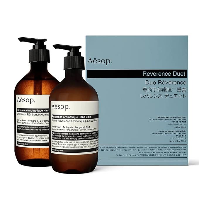 Aesop Kits Reverence Aromatique DUO - Hand Wash (16.9 oz) + Hand Balm (16.9 oz) | All Natural Han... | Amazon (US)