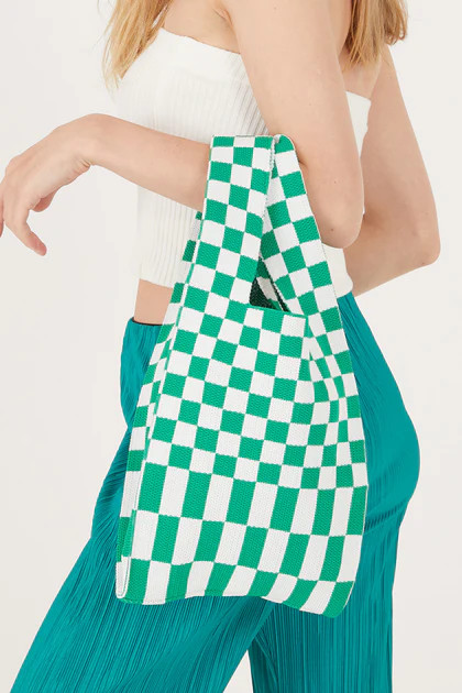 Daniela Checkerboard Knitted Tote | Storets (Global)