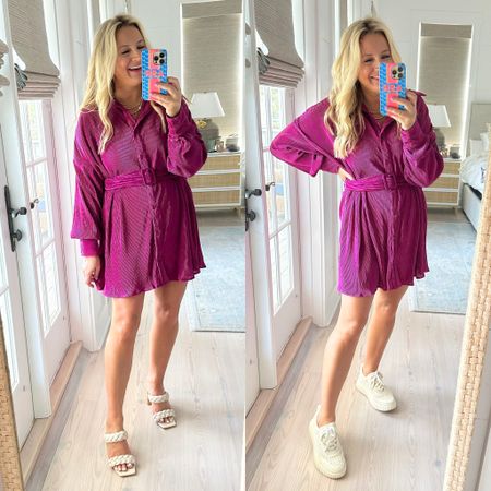 The perfect pink dress for fall. Dress it up or wear with sneakers! Wearing size small. Code FANCY15 for 15% off 

#LTKstyletip #LTKFind #LTKunder100