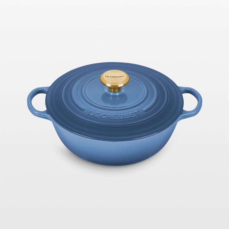 Le Creuset Signature 7.5-Qt. Chambray Blue Enameled Cast Iron Chef Oven + Reviews | Crate & Barre... | Crate & Barrel