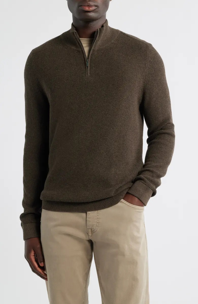 Cotton & Cashmere Quarter Zip Sweater | Nordstrom