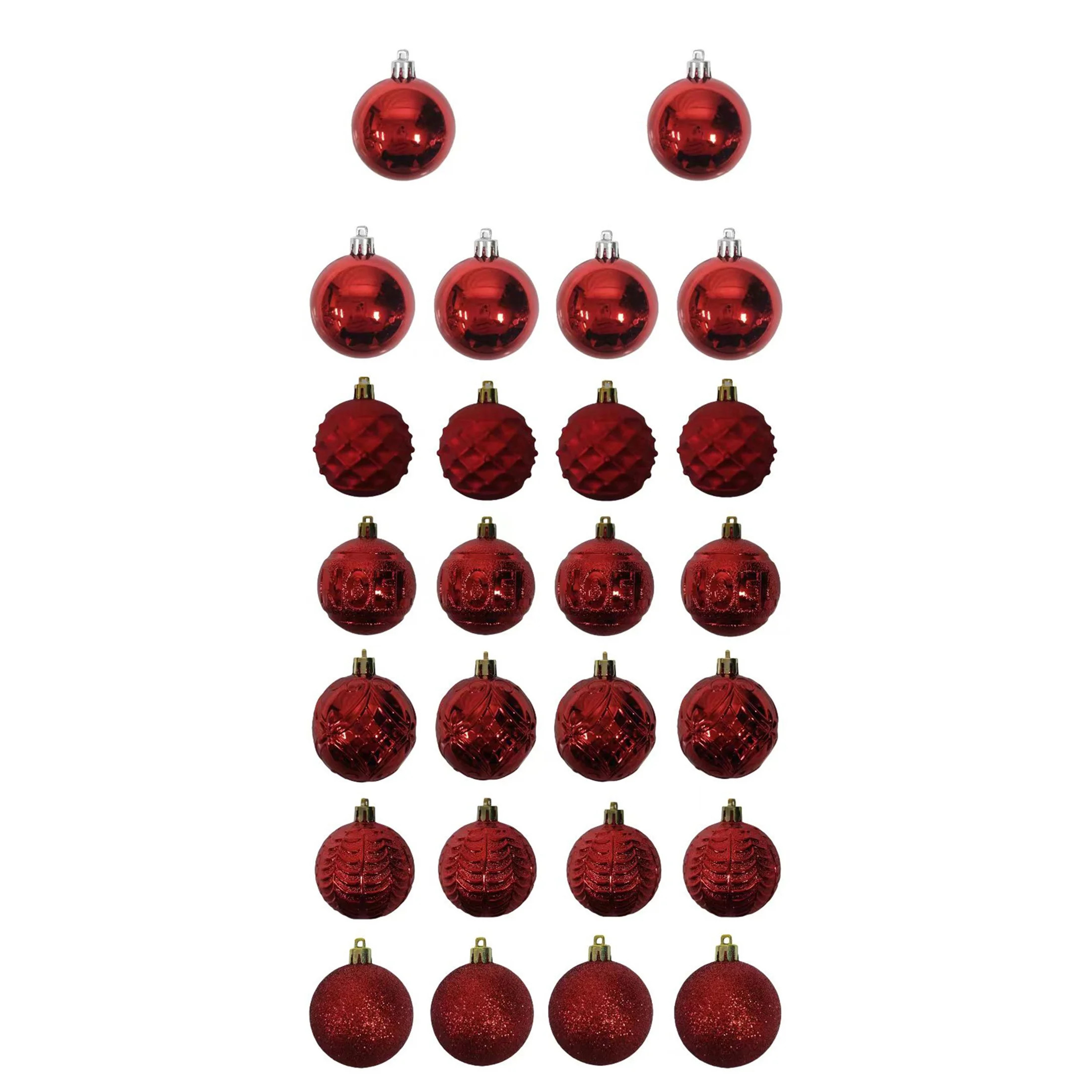 Red Shatterproof Christmas Ball Ornaments, 2.29 in, 26 Count, by Holiday Time | Walmart (US)
