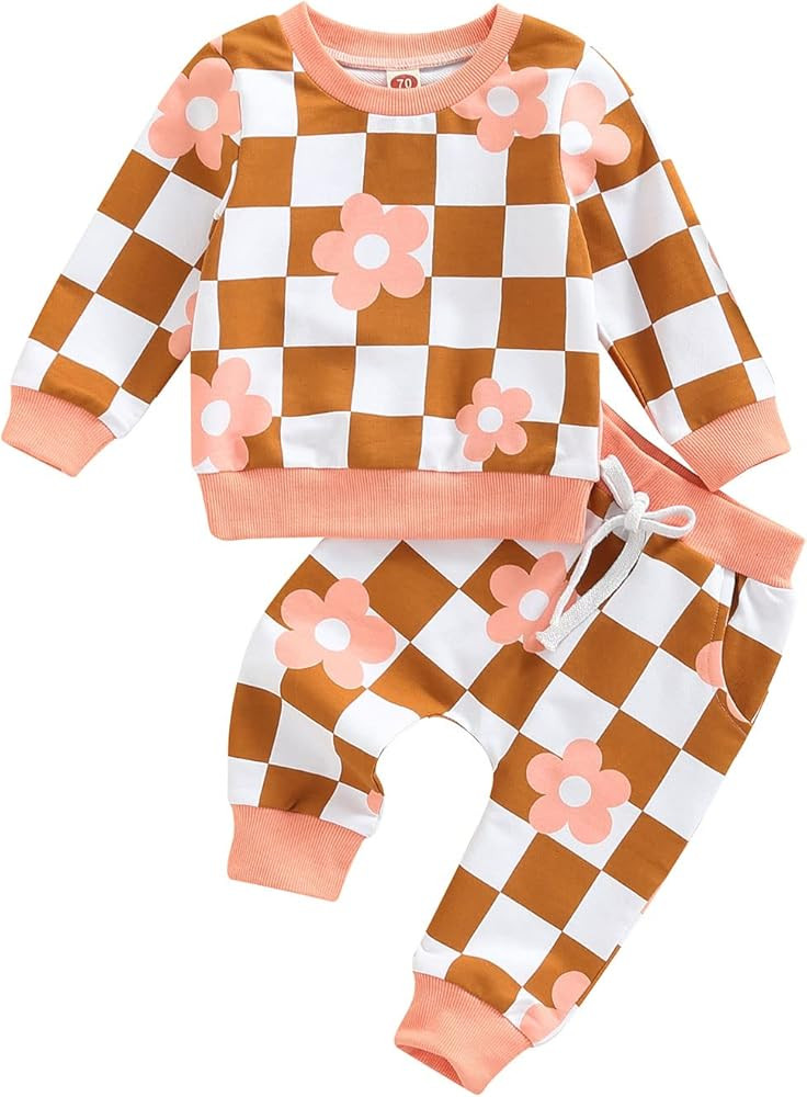 DNOMAID YZARC Fall Winter Toddler Baby Boy Girl Clothes Set Long Sleeve Crewneck Sweatshirt Top C... | Amazon (US)