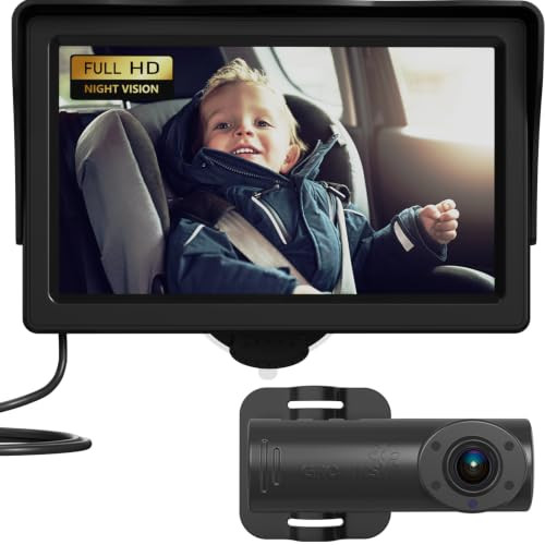 Baby Car Camera, HD Display Baby Car Mirror with Night Vision Feature, 4.3 inch Baby Car Camera with Monitor Wide Clear View, Backseat Camera Rear Facing to Observe Baby’s Every Move | Amazon (US)