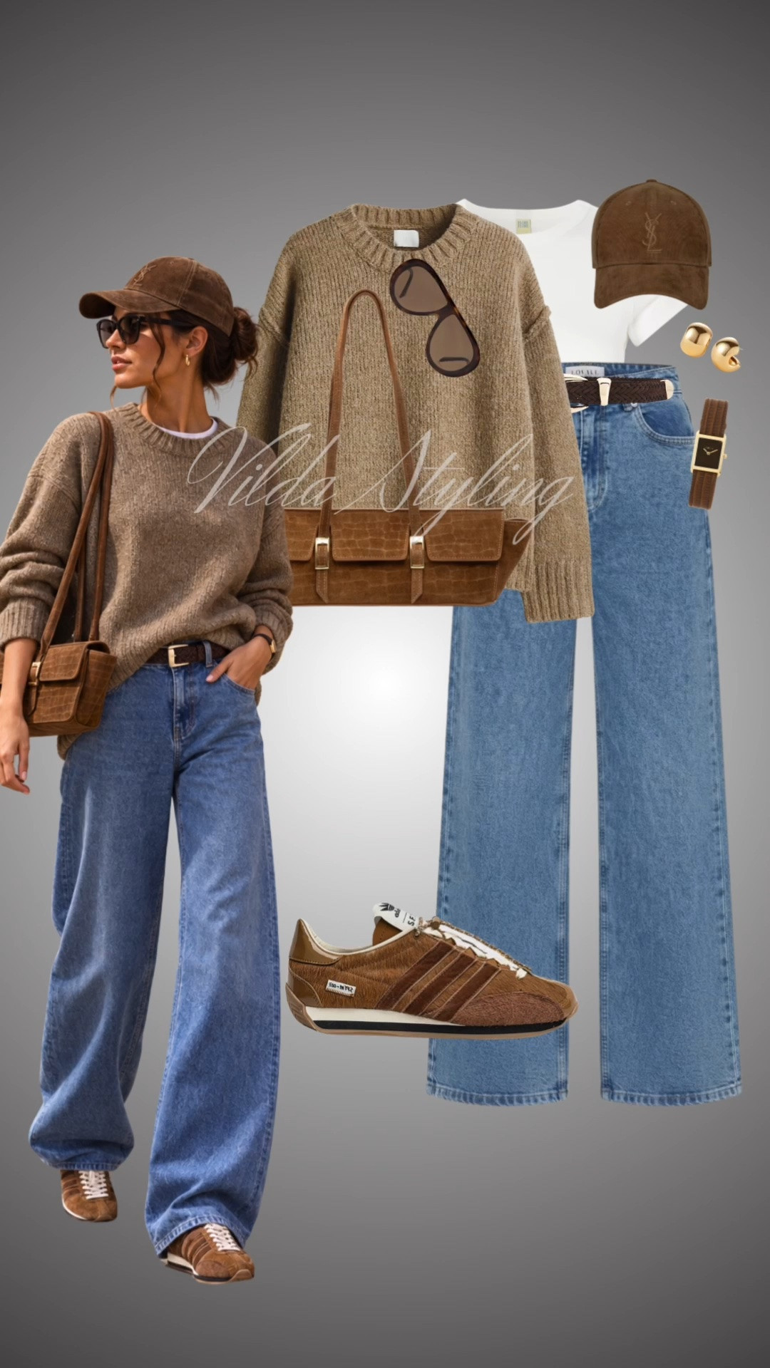 The perfect mix of cozy and chic 🤎 An oversized knit styled with Lovall wide-leg denim, Adidas sneakers and rich brown accessories for an effortless everyday look.
#ad @LOVALL @lovallofficial

#LTKautumn #LTKjeans #LTKstyletip