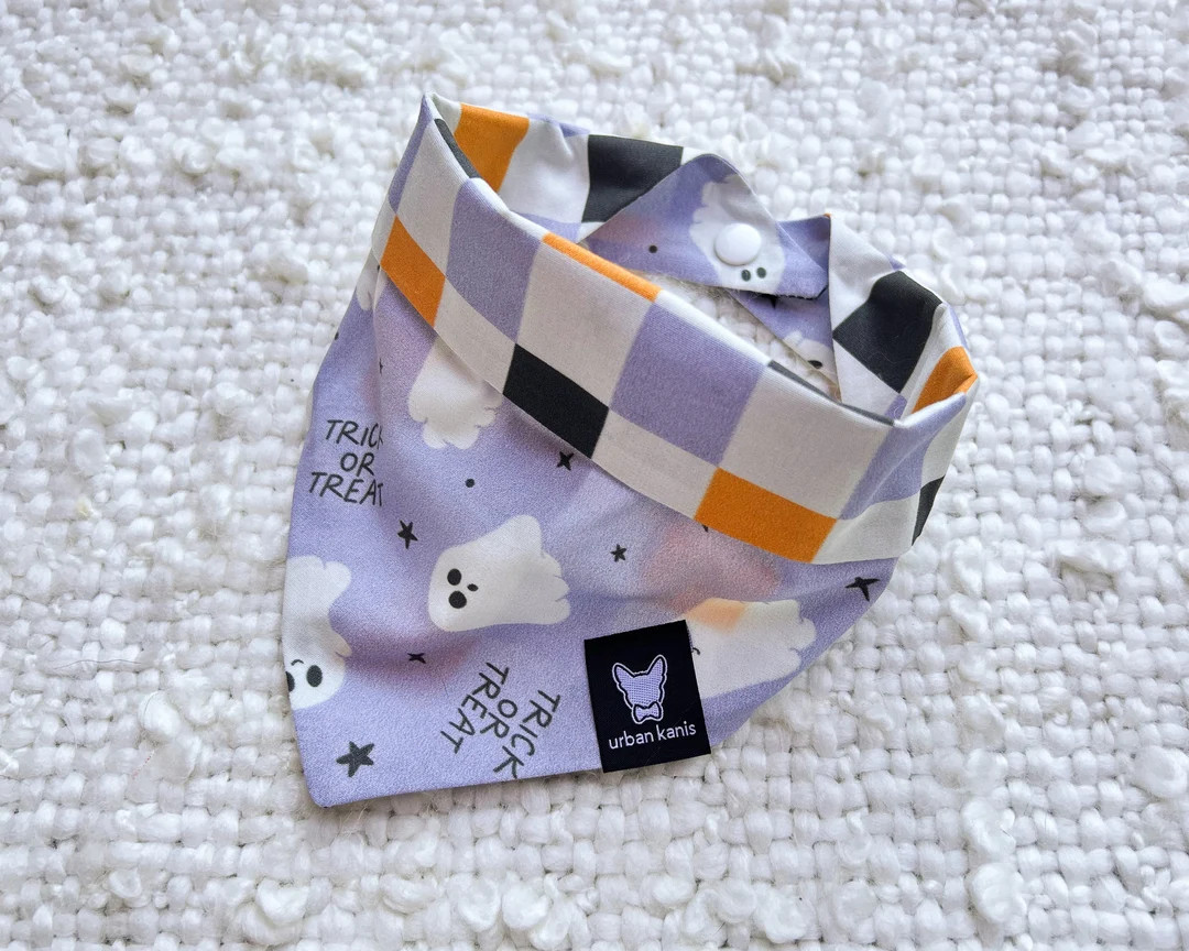Trick or Treat Ghosts - Reversible Dog or Cat Snap on Bandana - Etsy | Etsy (US)