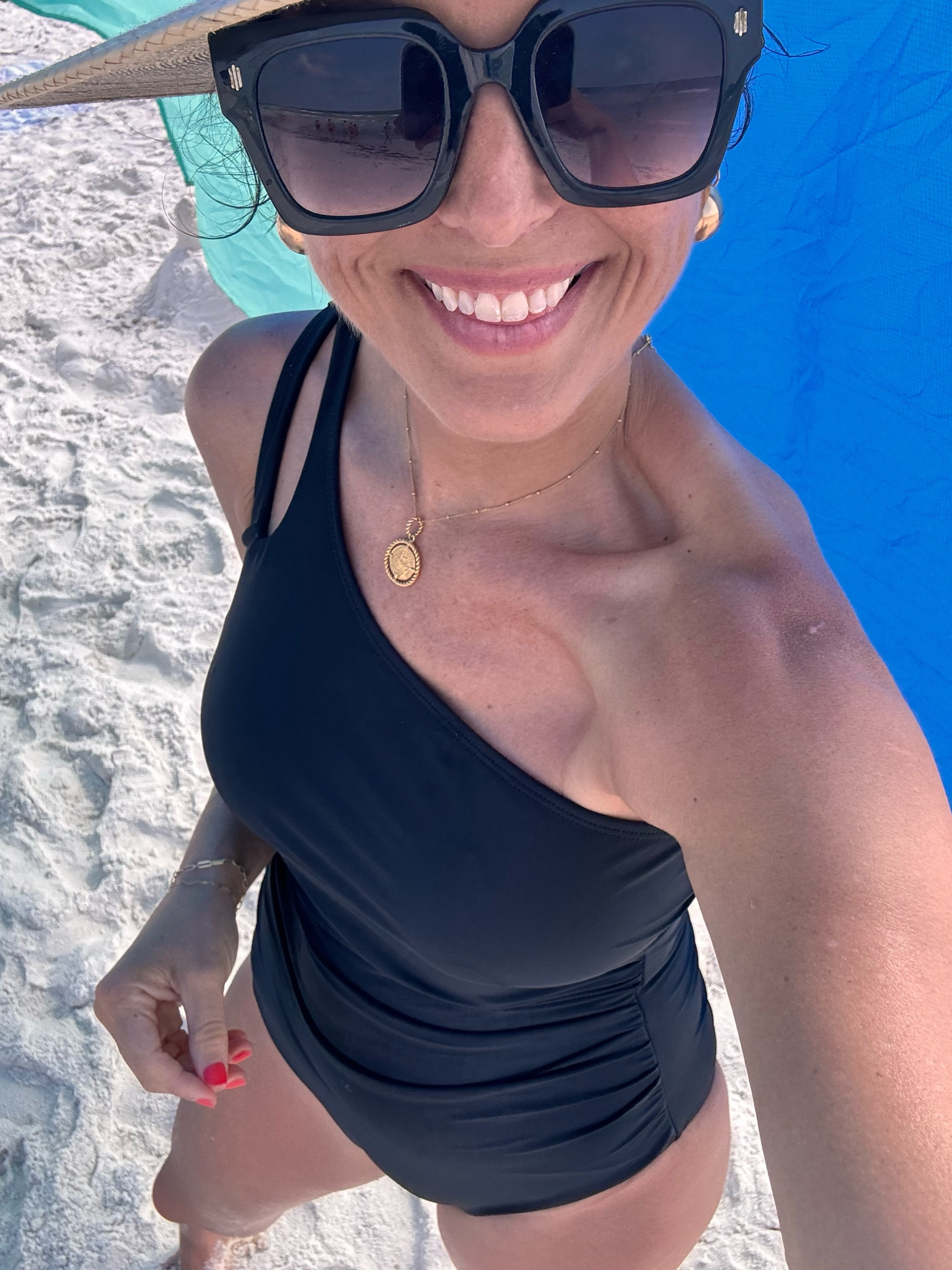 Wearing a size small in the swimsuit!