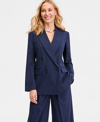 Women's Double-Breasted Pinstripe Blazer, Macy's Exclusive | Macy's