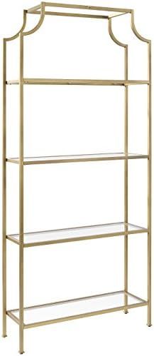 Crosley Furniture Aimee Etagere Bookcase - Gold and Glass | Amazon (US)