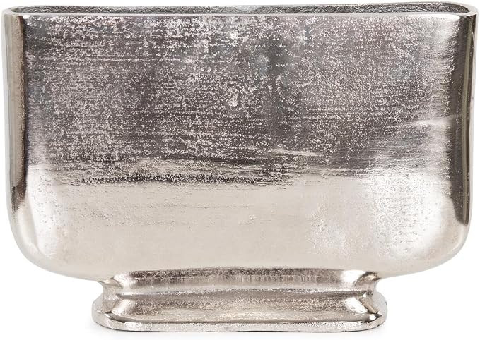 Howard Elliott Collection Bowden Decorative Vase – Wide Bright Silver Aluminum Vase, Polished F... | Amazon (US)