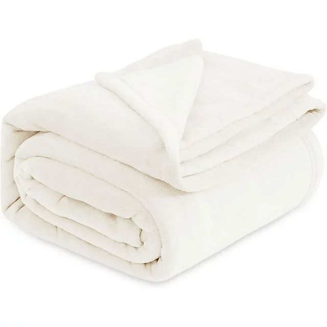 Bedsure Fleece Blanket Queen Blanket Cream - Soft Lightweight Plush Fuzzy Cozy, 90X90 inches | Walmart (US)
