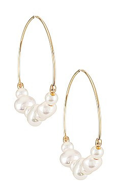 Child of Wild Tefnut Pearl Hoops in Gold from Revolve.com | Revolve Clothing (Global)