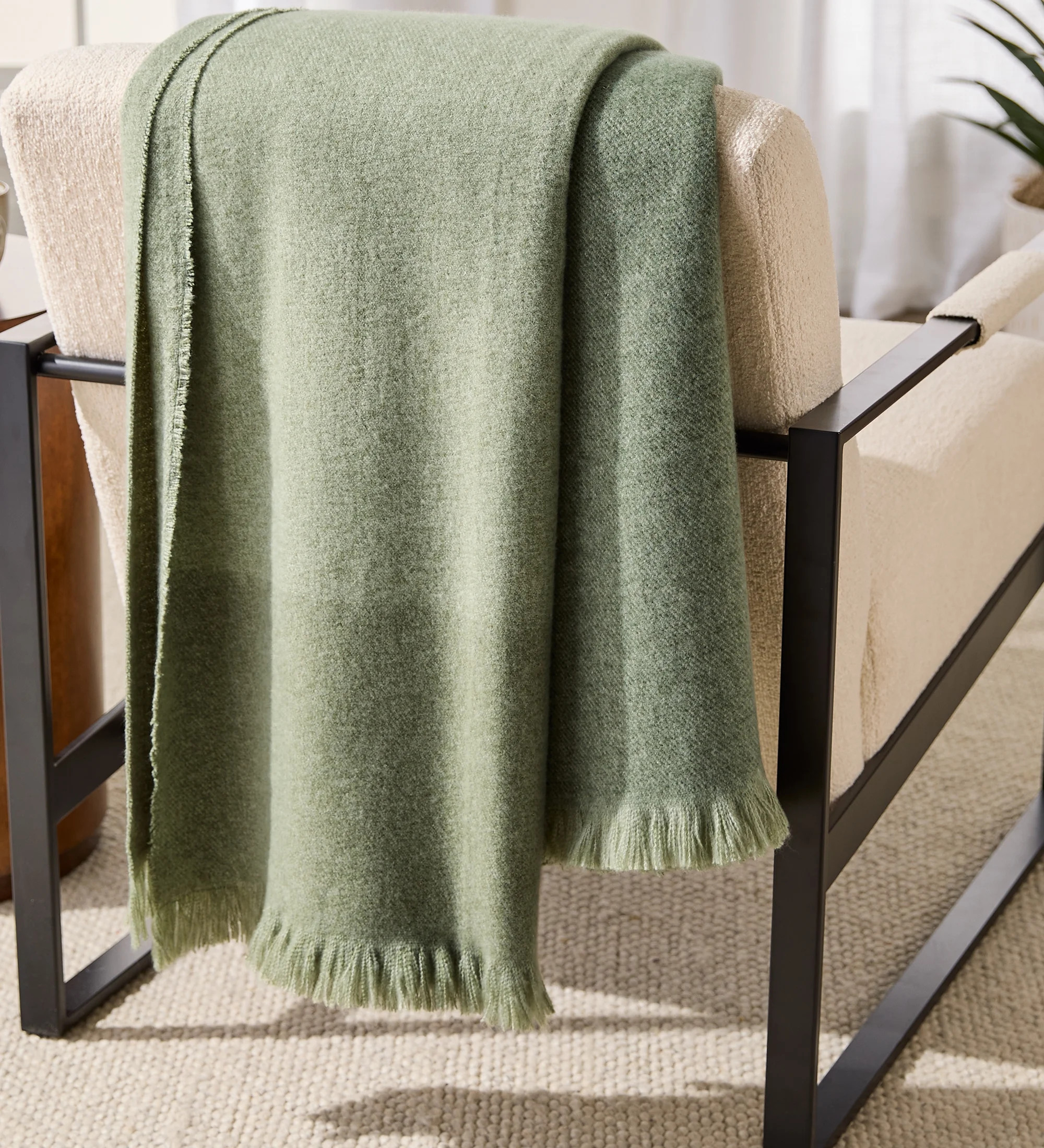 Better Homes & Gardens Ultra Soft Brushed Woven Oversized Throw Blanket, Dark Cilantro | Walmart (US)