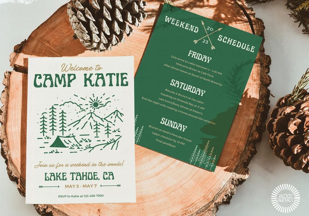 Camp Bachelorette Invite Template Editable Canva Template - Etsy | Etsy (US)