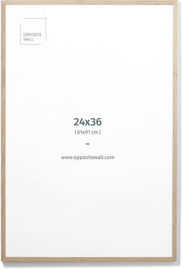 (24x36 in | 61x91 cm) Natural Solid Oak Wood Picture Frame Poster Frame Wall Photo Frame | Amazon (US)