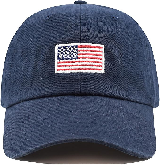 USA Flag & Embroidery Premium 100% Cotton Low Profile Adjustable Baseball Dad Cap | Amazon (US)