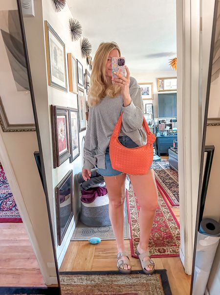 Casual and cute! Love me some shorts with an oversized top 

top xl
shorts 31 
sandals 8.5


#LTKOver40 #LTKItBag #LTKShoeCrush