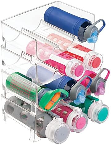 mDesign Plastic Stackable Water Bottle Holder Bin, Storage Organizer for Kitchen Countertops, Cabine | Amazon (US)