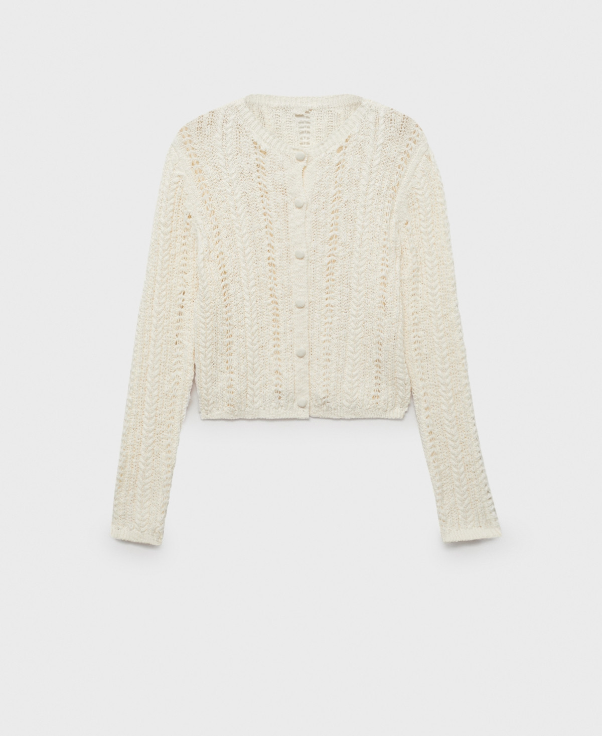 Mango Women's Openwork Knit Cardigan - Ecru | Macy's