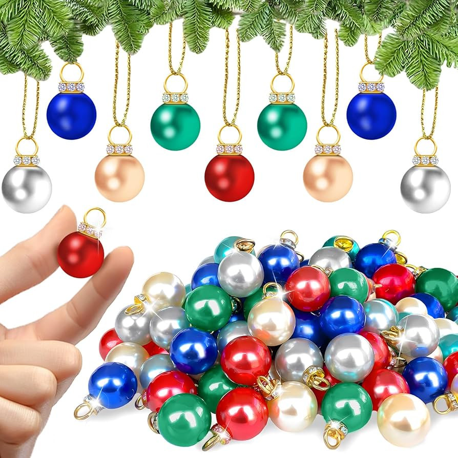 100 Pcs Christmas Ball Ornaments,Mini Glitter Multicolor Christmas Ball,Xmas Tree Hanging Decorat... | Amazon (US)