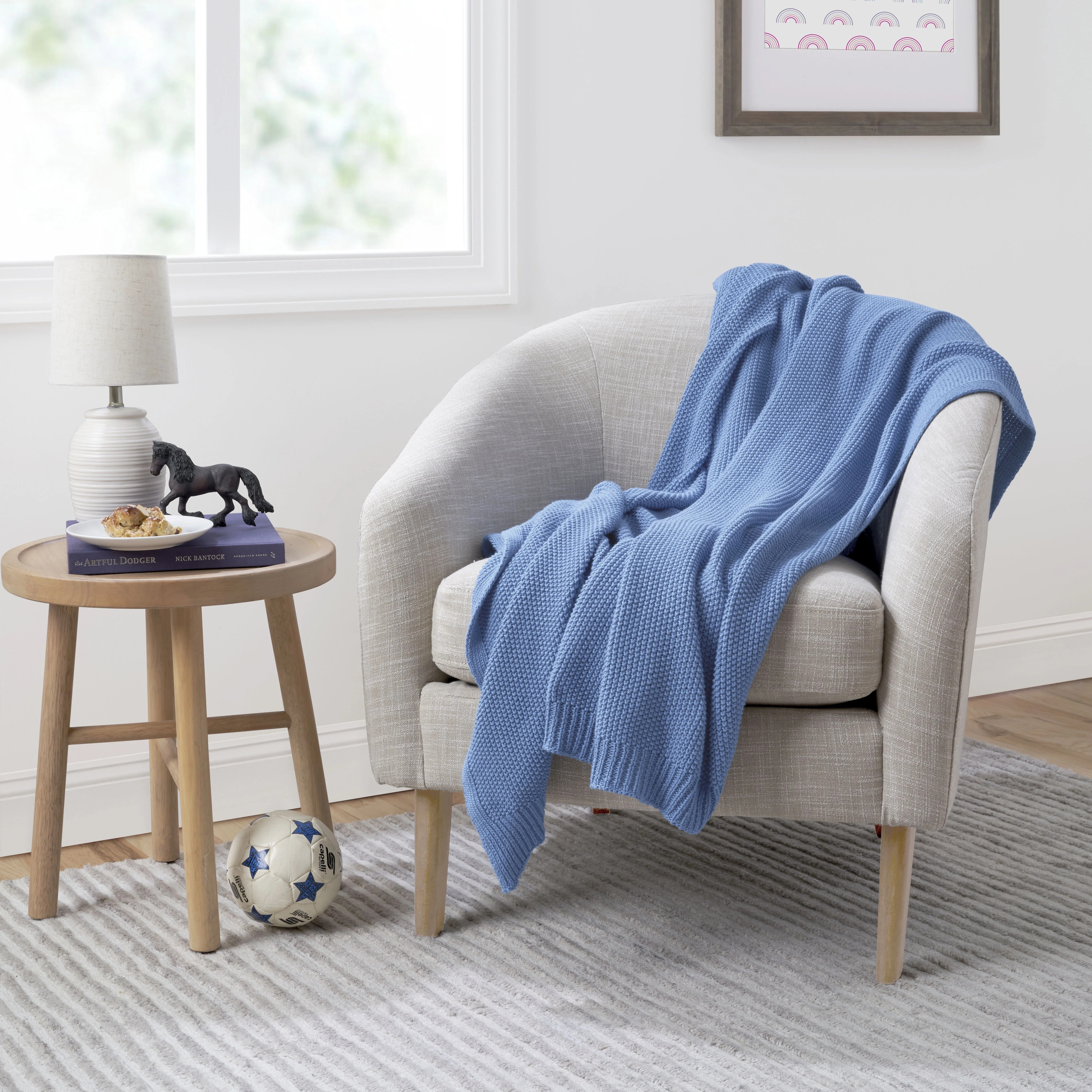 Gap Home Kids Solid Organic Cotton Knit Throw, Blue, 50 x60 - Walmart.com | Walmart (US)