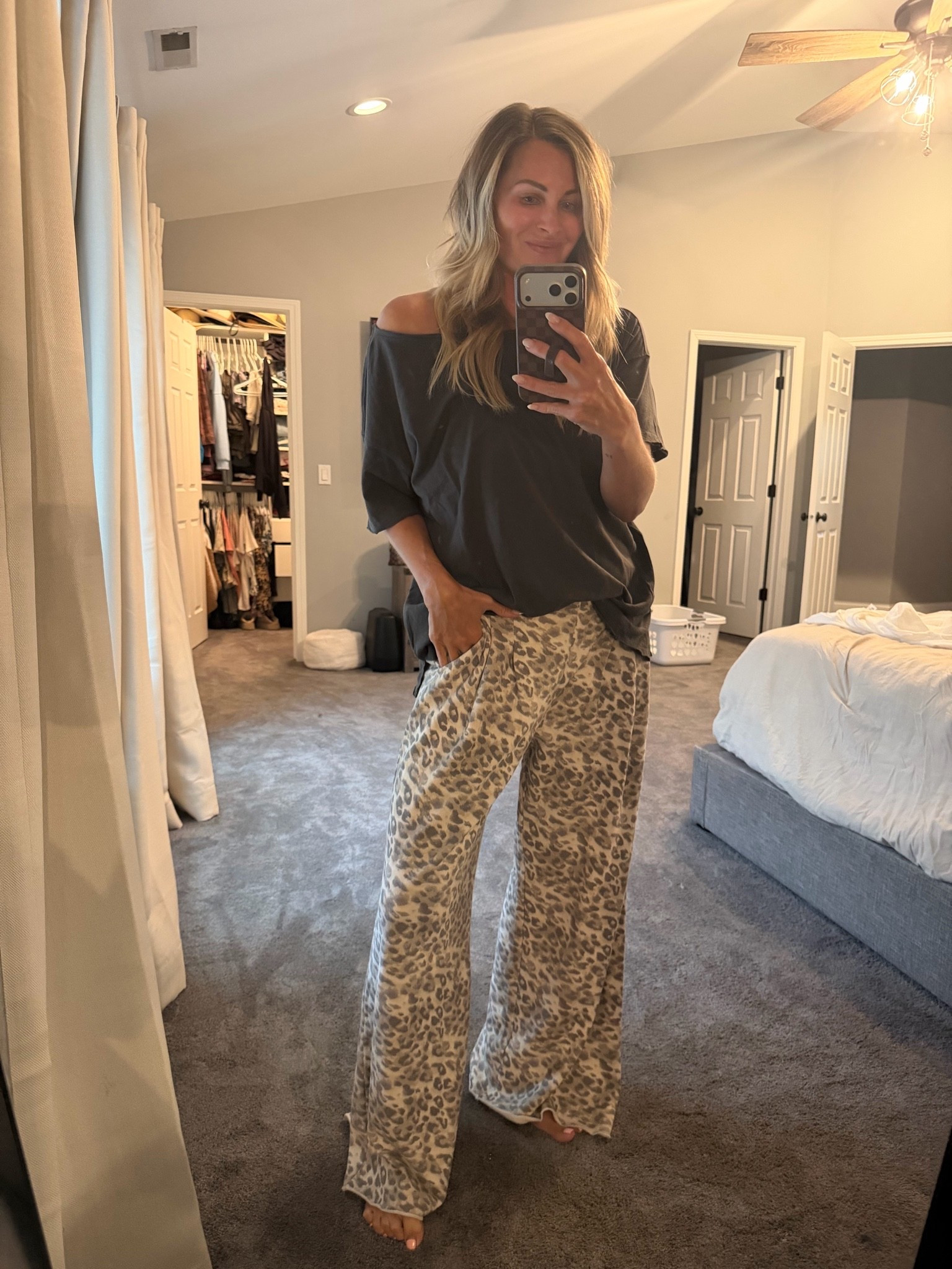 Sweatpants and off the shoulder tee from Aerie! 🫶🏼 size small is both!

#LTKmomlife #LTKgrwm #LTKootd
