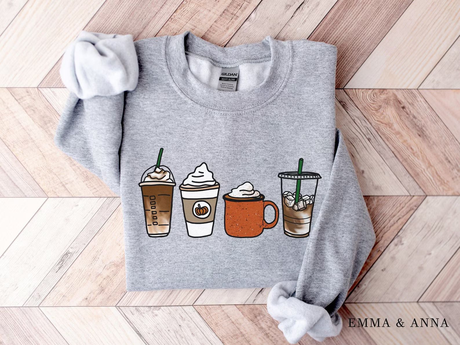 Fall Coffee Sweatshirt Unisex Fall Pullover Pumpkin Spice | Etsy | Etsy (US)