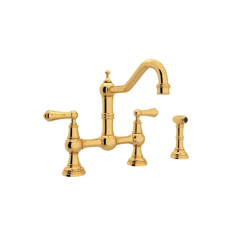Rohl U.4756L-2 Perrin and Rowe Edwardian Era 1.8 GPM Bridge Faucet with Two Leve | Build.com, Inc.