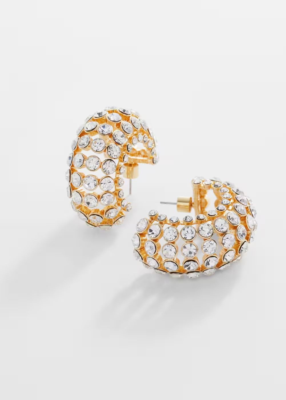 Hoops crystal earrings -  Women | Mango United Kingdom | MANGO (UK)