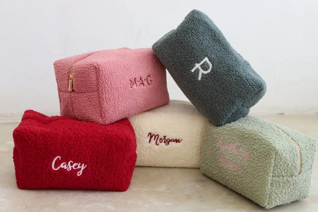 Personalized Makeup Bag Custom Embroidered Travel Cosmetic Bag Valentines Day Gifts for Her Bride... | Etsy (US)