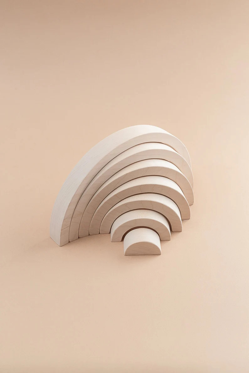 Wooden Rainbow Stacker | Stacking Toy | Waldorf Rainbow | Rainbow Toy | Waldorf Inspired | Montes... | Etsy (US)