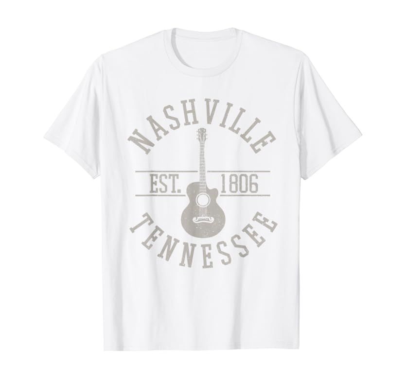 Nashville Tennessee Country Music City Guitar Player Gift T-Shirt | Amazon (US)